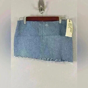 EB Denim Micro Skirt Asymmetrical Raw Hem Women's XS